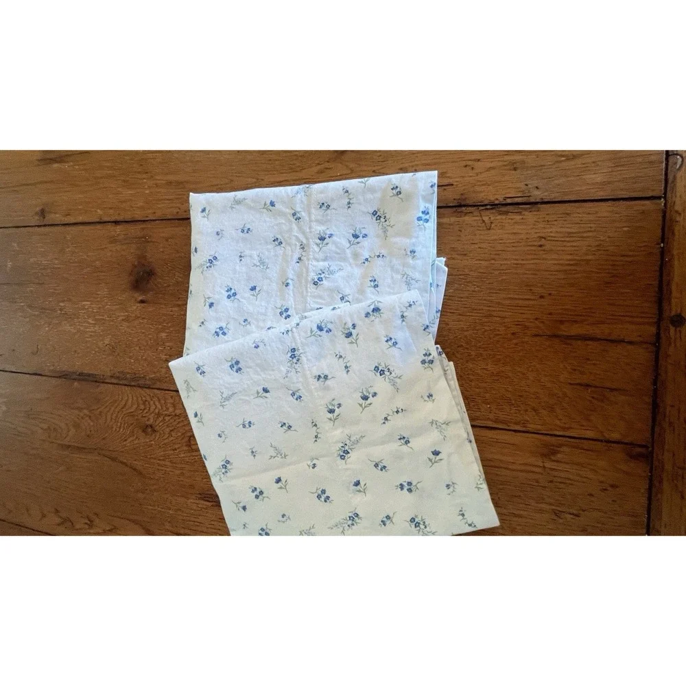 Lauren Ralph Lauren Blue Flowers Pillowcase Pair Cotton Standard Cottagecore